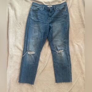 Madewell The High-Rise Slim Crop Boyjean: Knee-Rip Edition
